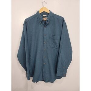 The Territory Ahead Mens XL Blue Textured Grid Button Down Shirt Long Sleeve